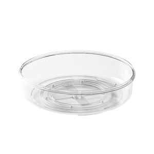 Étagère à épices <span class=keywords><strong>rotative</strong></span> de <span class=keywords><strong>cuisine</strong></span> exquise Transparent rond PET et boîte de rangement d'assaisonnement en plastique porte-accessoires - Product Image 1