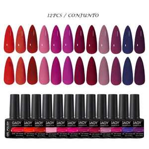 Esmalte de uñas en gel, set de 12 colores, gel UV no tóxico para decoración de uñas - Product Image 1