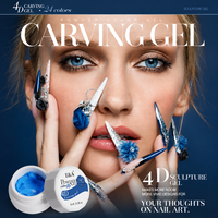 Nouveauté pour la poudre acrylique, gel UV pour nail art, gel de sculpture 4D avec durcissement UV LED, longue durée