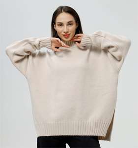 Maglione Oversize a Collo Alto con Spacco per <span class=keywords><strong>Donna</strong></span>, Alta Qualità, Stile Russo Invernale, Produzione ODM 2026 - Product Image 4