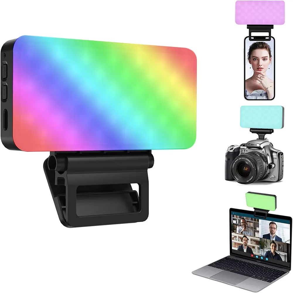 2023 Novo Portátil Recarregável RGB Vídeo Luz LED Câmera LED Luz Vídeo LED Selfie Light