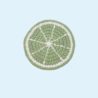 Sous-verre en coton fait main au crochet, motif citron, forme fruit, tapis isolant, jolie décoration ronde pour tasse à thé