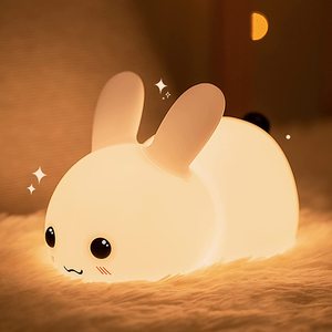 Lampe en forme de <span class=keywords><strong>lapin</strong></span> avec capteur tactile, cadeau créatif pour bébé et enfant, luminaire décoratif d'intérieur, idéal pour dormir, en silicone - Product Image 1