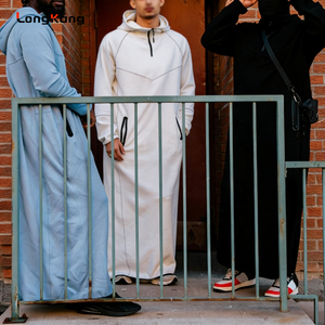 เสื้อฮู้ดดี้<span class=keywords><strong>ผู้ชาย</strong></span>มุสลิมสำหรับฤดูหนาวแบบมีซิปยาวครึ่งตัว ผ้าฟลีซเทคโนโลยีหนานุ่มพิเศษ สวมใส่สบาย เหมาะสำหรับกิจกรรมกลางแจ้ง สไตล์สตรีทแวร์ - Product Image 2