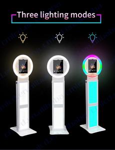 LED Ringlight <span class=keywords><strong>Social</strong></span> Media Booth Soporte de piso portátil Photo Booth Kiosk Station para 10,9-12,9 "iPad Air Pro Selfie Photo Booth - Product Image 6