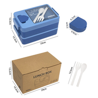 Boîte à bento tout-en-un de grande capacité 2000ML allant au micro-ondes Boîte à lunch étanche à 2 couches avec avantage sans BPA pour le travail à manger