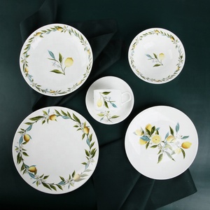 New Designs 6pcs Lemon Pattern Dinner Set Porcelain Dinnerware Set Ceramic Plate <b>Cup</b> and Saucer Sets - Product Image 2