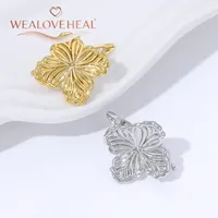 Crochets de boucles d'oreilles à levier plaqués or 18 carats, motif floral, style français, avec attache ouverte pour la fabrication de bijoux DIY