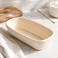 Panier de levage artisanal en rotin naturel pour boulangerie au levain et programmes de vente au détail, marque privée