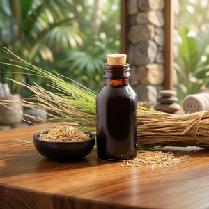 น้ำมันหอมระเหยหญ้าแฝก (Vetiveria Zizanioides)-บริสุทธิ์ 100% สกัดด้วยไอน้ำ กลิ่นเอิร์ธโทนและกลิ่นไม้หอม ใช้สำหรับอโรมาเธอราพีและผ่อนคลาย เหมาะสำหรับทุกสภาพผิว - Product Image 3