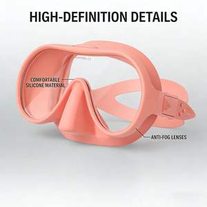 Máscara de Snorkel de Silicona sin Marco Personalizable, Gafas de <span class=keywords><strong>Buceo</strong></span> con Lentes de Vidrio Templado Antivaho - Product Image 1