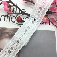 En stock – Ruban de dentelle à double bordure 100 % coton de 30 m pour accessoires de vêtements, robes, et textiles de maison DIY