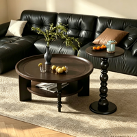 Ensemble de tables basses rondes de style nordique minimaliste moderne, plateau en bois massif de luxe, salon, maison, design de meubles créatif