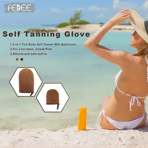 Có Thể Giặt Và Tái Sử Dụng Bronzing Thuộc Da Applicator Găng Tay Siêu Mềm Velour Tự Thuộc Da Applicator Mitt