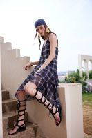 Robe mi-longue en mousseline Y2K personnalisée à bretelles fines, coupe trapèze, ourlet irrégulier, style nuisette, pour femme, mode été-printemps, ODM OEM
