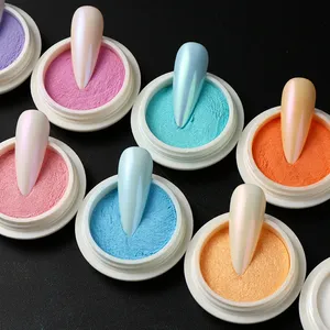 10 boîtes de poudre à ongles nacrée chromée, pigment irisé effet aurore, paillettes pour nail art, poussière à frotter, décorations pour ongles, maquillage, manucure - Product Image 2