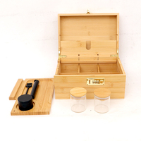 Petite boîte en bois magnétique avec compartiment secret caché, boîte magique avec serrure, accessoires pour fumer, rangement, boîte en bambou avec pot en verre