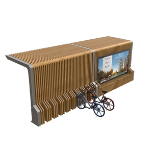 Nội Thất Đường Phố Ngoài Trời Công Cộng Thành Phố Xe Đạp Nơi Trú Ẩn & Nơi Trú Ẩn Xe Buýt Dừng Lại Với Bảng Quảng Cáo Hiển Thị LED - Product Image 4