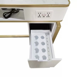 Beauty Manufacturer Modern Manicure Table Manicure and Pedicure Tables with Stone Countertops and Custom Drawers - Product Image 4