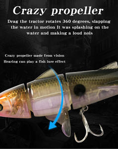 11cm 24g flottant trois sections hélice <span class=keywords><strong>Surface</strong></span> tracteur appât dur longue distance coulée <span class=keywords><strong>leurre</strong></span> appât <span class=keywords><strong>pour</strong></span> bar noir - Product Image 4