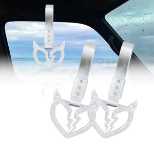 Anillo Decorativo para el Interior del Automóvil, con Forma de Corazón Roto, Estilo Burbuja de Cristal, para el Volante, Colgante Decorativo para el Parachoques Trasero, Correa de Nailon, Anillo de Advertencia - Product Image 3