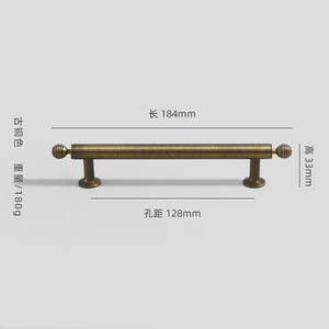 Kosin-8808モダンソリッドブラスゴールドプルノブキッチンブラシ付きブラスキャビネット家具ドアハンドルシングルホールホット販売 - Product Image 5