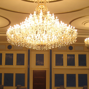 Lampu Gantung Kristal Mewah <span class=keywords><strong>Oriental</strong></span> Emas Klasik dan Kristal Transparan