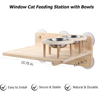 Ventouses transparentes extra fortes en bois de bambou lit hamac pour chat perchoir de fenêtre pour chat