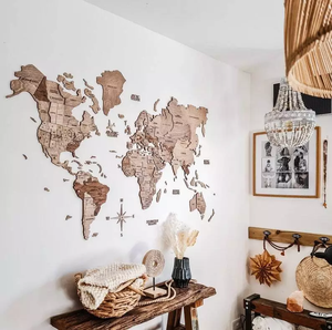 Mappa del <span class=keywords><strong>Mondo</strong></span> 3D Incisa su <span class=keywords><strong>Legno</strong></span>, Grande Mappa <span class=keywords><strong>da</strong></span> <span class=keywords><strong>Parete</strong></span> per Viaggiatori, Decorazione Murale <span class=keywords><strong>in</strong></span> <span class=keywords><strong>Legno</strong></span> Ecologico con Puntine - Product Image 4