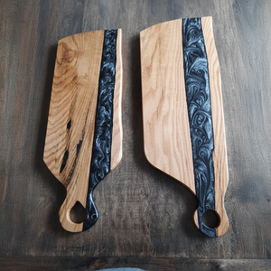 Tabla de cortar de madera de oliva y resina epoxi Rectangular, diseño moderno, venta al por mayor - Product Image 1