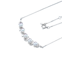 Collier ras du cou tendance en or massif 14 carats avec perle naturelle d'eau de mer et feuille de branche d'olivier creuse, chaîne à maillons