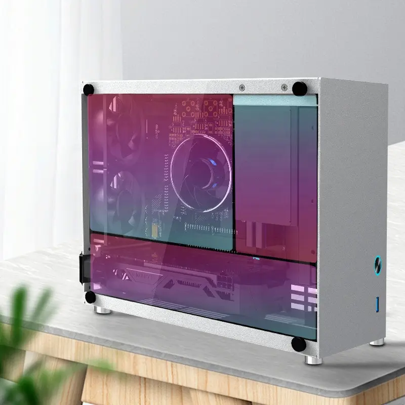 2022 Newest Aluminum ITX Mini Case, Support 170*170mm ITX Motherboard, Gaming Desktop Computer Cabinet Support SFX/SFX-L PSU