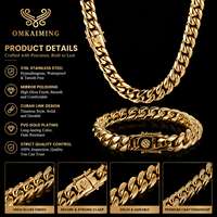 Collier chaîne cubaine personnalisé en acier inoxydable 316L, plaqué or PVD, polissage miroir, étanche, par un fabricant de bijoux