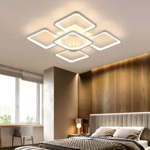 现代应用遥控亚克力方形吊灯客厅卧室家居160瓦发光二极管吸顶灯
