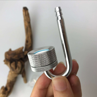 Atomizador de CO2 Mini Niquelado para Acuario Nano, Tapa Moleteada Desmontable, Fácil de Limpiar, Conexión Antifugas