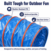 Tunnel de jeu pliable en PVC durable pour l'agility canine, design écologique et tendance pour chiots, utilisation intérieure/extérieure, installation rapide