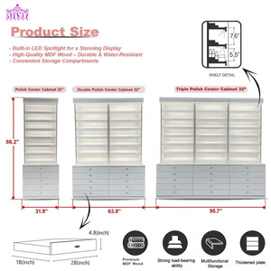 Speway di alta qualità altri mobili salone personalizzato illuminazione a Led in legno salone di bellezza prodotti per la cura delle unghie smalto da parete vetrina - Product Image 5