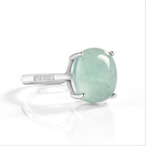 แหวนหยกเจไดต์สีน้ำเงินธรรมชาติ เงินแท้ S925 เครื่องประดับผู้หญิง ดีไซน์ดั้งเดิม พร้อมใบรับรอง D968 - Product Image 2