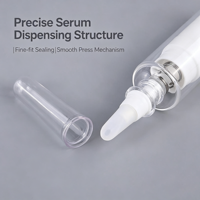 Flacon-serum airless OEM ODM personnalisé 5ml 10ml argenté pour ampoule cosmétique, soin des yeux, crème et sérum pour le visage