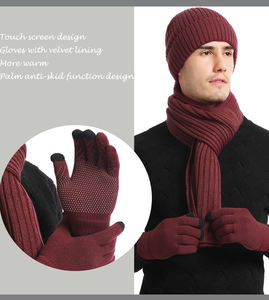 Luxe Winter Muts Sjaal Handschoenen Set Slouchy Sneeuw Gebreide Infinity Sjaal Touchscreen Wanten Lange Karakter Winter Accessoire - Product Image 6