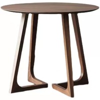 Table à manger nordique en bois massif assemblée pour petit appartement pour réception d'affaires ou négociations