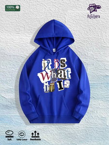 Almacén Local en EE. UU.: Sudadera con Capucha 100% Algodón con Estampado Gráfico de Collage 'It Is What It Is', 7 Colores - Product Image 6