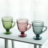 Bouilloire réutilisable de style nordique, artisanat rétro en relief, motif serpent, verre coloré, eau froide, 1131 ml, passe au lave-vaisselle