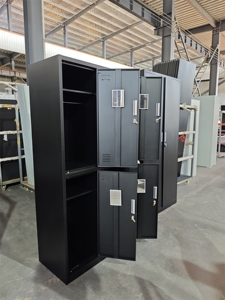Factory Customized 4 Door Steel <b>Locker</b> Kd Structure <b>Metal</b> Clothes Storage Closet Steel Wardrobe with Adjustable Shelves - Product Image 4