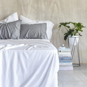 Sang trọng 60S rắn màu 100% Lyocell sợi tre phẳng giường <span class=keywords><strong>Sheets</strong></span> mát mẻ và mượt tre sợi nhỏ được trang bị tấm ga trải giường thiết lập - Product Image 2