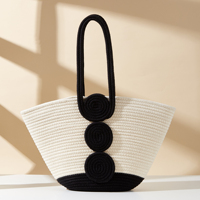 Sac de plage en coton tissé de type niche, nouveau modèle d'été, grande capacité, pour les voyages, les stations balnéaires, les vacances en bord de mer, panier à main