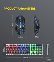 TF210 USB Wired Gaming Keyboard and Mouse Combo, Rainbow LED Backlit, 104 Keys, Punk Style, for PC Gamer & Office