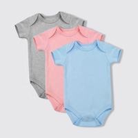 Commercio all'ingrosso GOTS 100% cotone organico neonato tutina pianura bambino manica corta Unisex pagliaccetto tutina bambino body