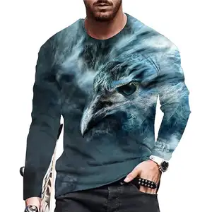 Men's T shirt Tee Phoenix Crew Neck 3D Print Outdoor Street Long Sleeve Print Clothing Apparel Sports Fashion Sportswear