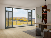 Fenêtre fixe insonorisée en alliage d'aluminium moderne de haute qualité, personnalisée, avec moustiquaire flottante en verre pour cuisine et salle de bain extérieures